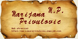 Marijana Privulović vizit kartica